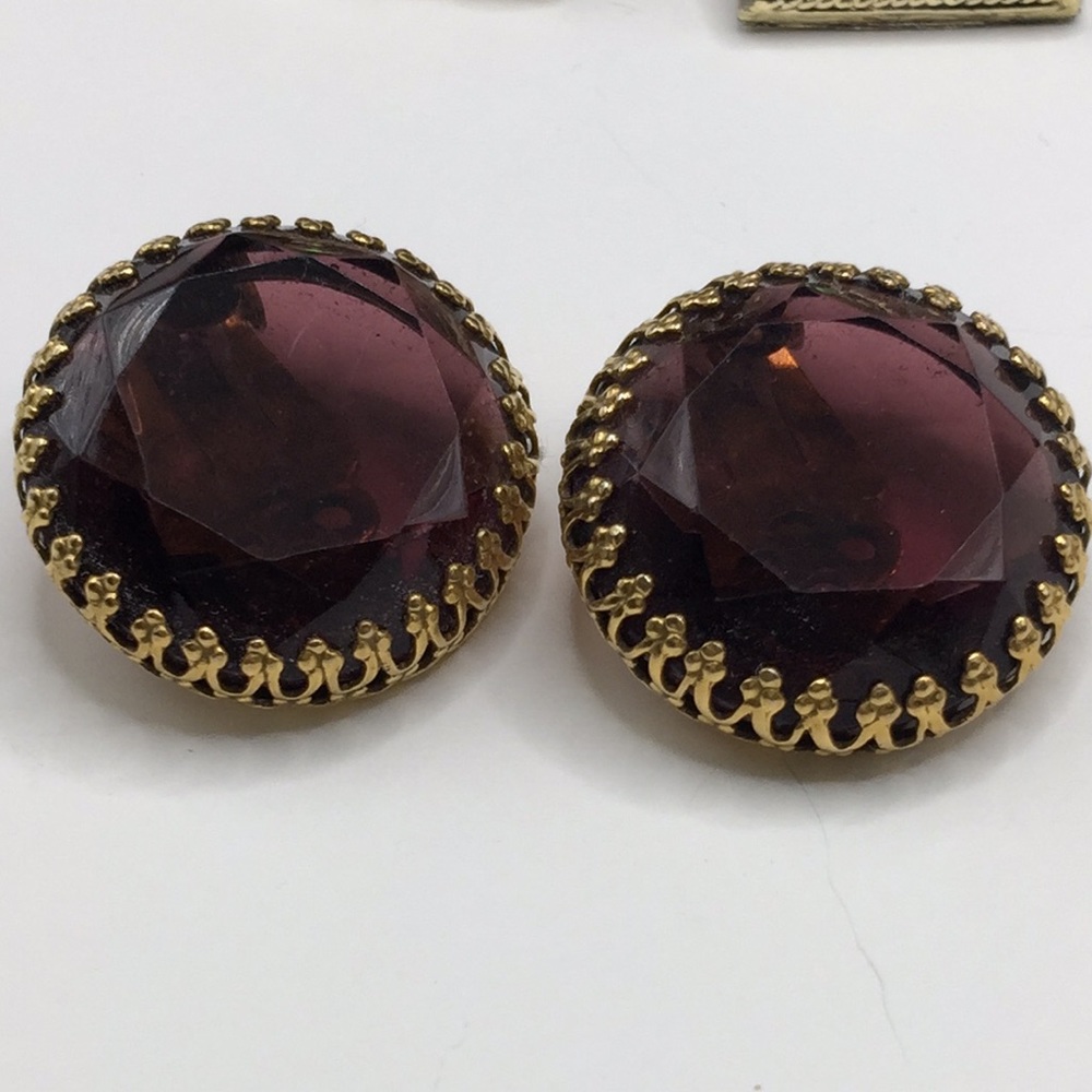 Vintage Weiss purple glass earrings